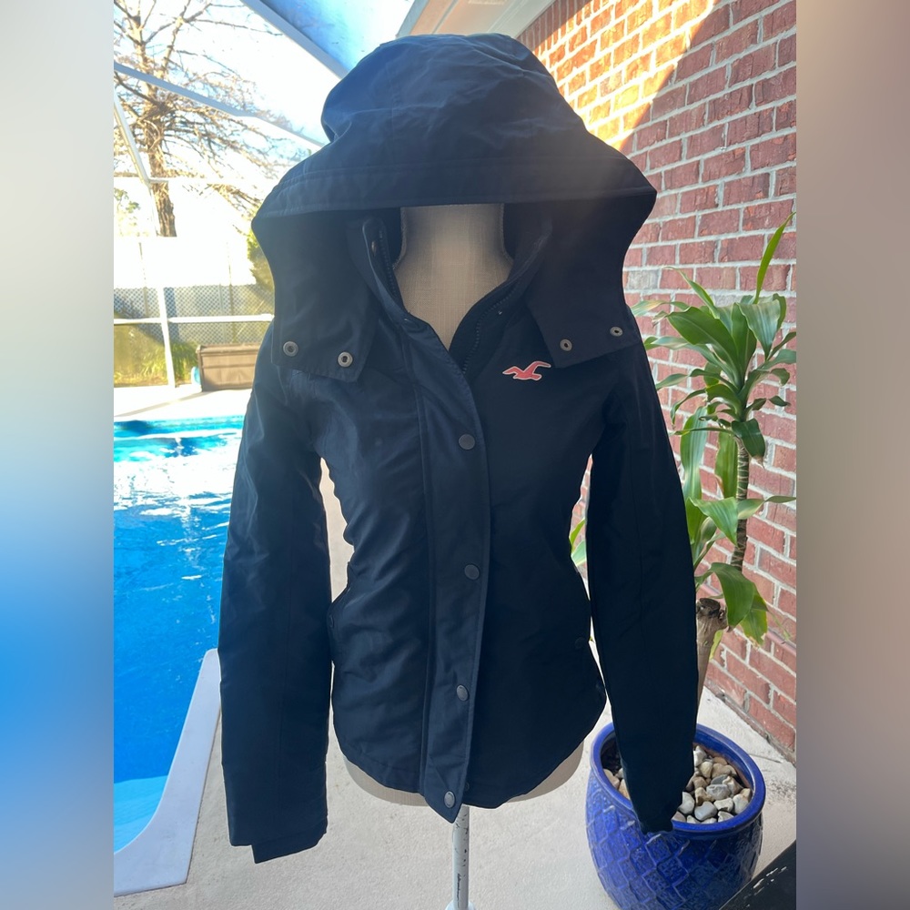 Hollister Navy Blue All Weather Jacket